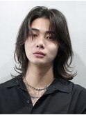 渋谷毛流れスパイラルパーマメンズボブウルフメンズミディアム