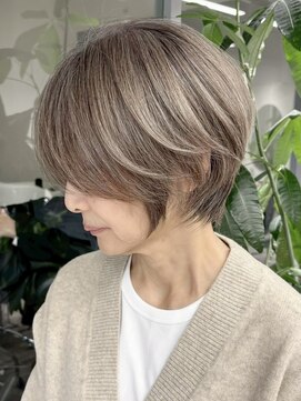 ジュベ 別府店(juve.) 別府ショートボブ顔まわりレイヤーカット髪質改善カラー30代