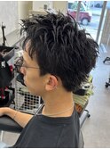 MEN’S HAIR/ブルーブラック/フェザーパーマ/瀬田