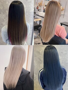 ハイライト、ブリーチ、ダブルカラー、インナーカラー、エクステ