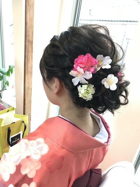 袴着付け着物ヘア お花アレンジ【ヘアアレンジ  立川/立川南口】