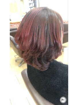 美容室 シャルドン ふんわり　ピンクメッシュ