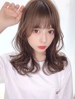 ミディアムレイヤー（耳かけ毛先パーマイメチェン）