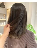 【松本咲花】ブリーチなしオリーブベージュ 赤み消しカラー