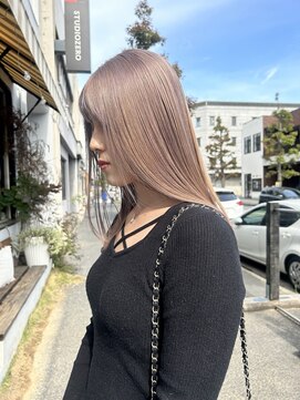 チャプター 問屋町(chapter) ケアブリーチミルクティーグレージュレイヤーカット韓国ヘア岡山