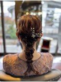 セミロングの編みおろし