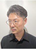 クセ毛風七三スタイル