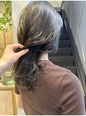大人可愛いふんわりカールミストバング外国人風カラーブリーチ