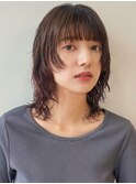 ウルフパーマ/ウェーブパーマ/レイヤーカット/顔周りレイヤー