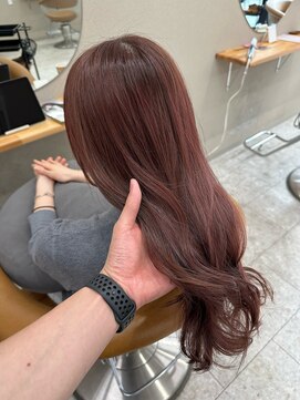 シカ 神戸三宮元町店(Cica) ピンクブラウン　ブリーチなしダブルカラー　暖色　三宮