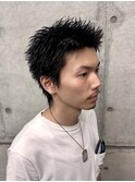 スパイキーショートベリーショート短髪アップバングフェード