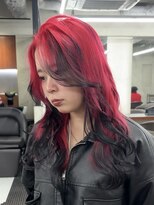 ニコ トウキョウ 渋谷(nico TOKYO)&nbsp;ダブルカラー落ちる赤ハイトーン韓国レイヤー