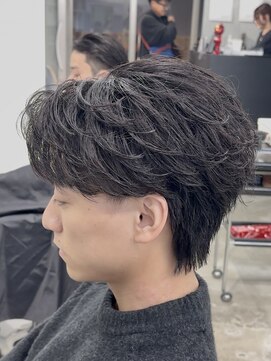 エデアンホンテン メンズサロン(EDEAN 本店 (旧:EDEAN 上通)) フェザーショートフェザーパーマセンターパート熊本メンズパーマ