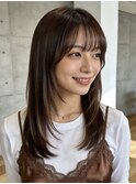 2.ミディアムレイヤー/髪質改善ストレート/ブラウンカラー
