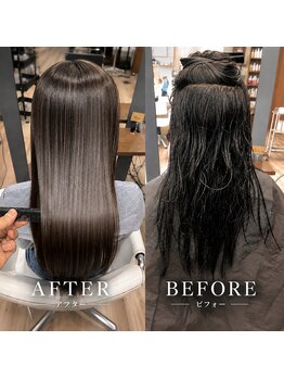 ジャップ(Jap)の写真/ダメージレスにこだわり髪質改善ストレートで美髪へ☆縮毛矯正では出せない自然な艶感と滑らかな指通りに。