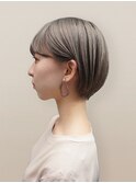ショコラグレージュ大人可愛いミニボブ◎透明感春カラー
