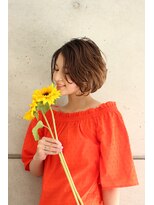 アトリエサニーデイ(atelier SUNNY DAY)&nbsp;クセ毛風パーマ/ベージュブラウン/ハイライト/大人ボブ