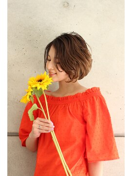 アトリエサニーデイ(atelier SUNNY DAY) クセ毛風パーマ/ベージュブラウン/ハイライト/大人ボブ