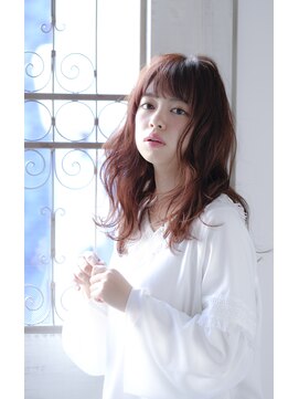 ヘアーアンドメイク シーク 八王子(HAIR&MAKE SeeK) セミロング ロングヘア ピンク カラー