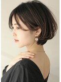 ３０代　手入れ簡単　前髪長め　毛先ワンカール　ショートボブ