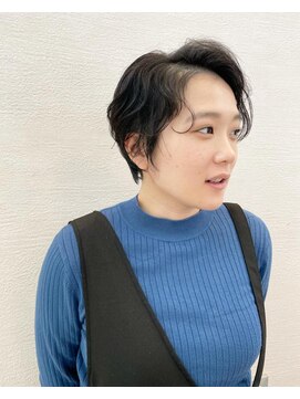 クロリ 淡路店(Chlori) 大人かわいい黒髪ハンサムショート20.30.40代人気丸みひし形