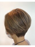 30代/40代/５０代/６０代/大人/ショートボブ/白髪ぼかし/グレー