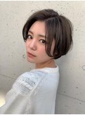 ショート/前髪/グレーベージュ×ブリーチなし/髪質改善[池袋]