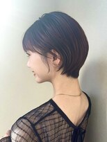 ノラ ギンザ(NORA GINZA) 丸みショートマッシュコンパクト黒髪ベージュショート前髪あり
