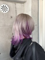 インク 渋谷(INK.)&nbsp;ホワイトベージュとショッキングパープルのアンブレラカラー