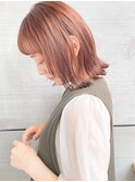 イヤリングカラー　ボブ　大人かわいい　フェザーバング