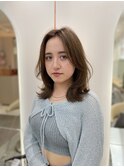 レイヤーカット マロンベージュ 髪質改善 ブリーチなし 前髪