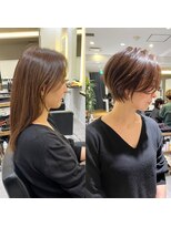 30代40代50代絶壁解消ひし形小顔前下がりショートボブ【ERIKA】