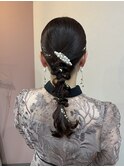 艶ツヤタイト編みおろし★結婚式お呼ばれヘア