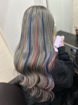 グランディールヘアデザイン(grandir hairdesign) ピンクパープル×ブルーメッシュ!-Yurika-