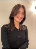 レイヤーカット 顔周りレイヤー ブラウンカラー「IBU」