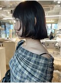 フレンチボブ　フェイスレイヤー　暗髪