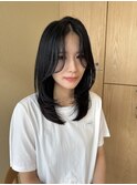 【20代～30代】黒髪×韓国レイヤーカット