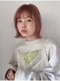 ボブ/ベージュ/ピンクベージュ/ケアブリーチ/学割U24