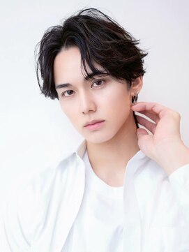 エフエム 明大前(FM) MEN’SHAIR×リバースセンターパート/毛流れ/メンズカット