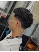 テーパーフェード×パーマ