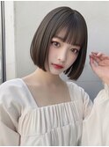 アッシュグレーブリーチなしタンバルモリくびれボブ内巻きボブ☆