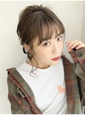 リボンアレンジ_外ハネボブアッシュブラウンネオウルフ_56572