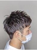 メンズショート／10代／20代／30代／ブルーシルバー