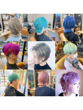 トルチェ(toRtue) ダブルカラー ホワイトブリーチ バレイヤージュ メッシュ