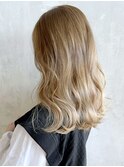 ブロンドベージュ_ピンクベージュインナーグレージュ_ba354692
