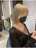 レイヤーボブ×ハニーホワイト