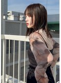 大人髪 暗髪 切りっぱなし レイヤー