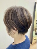 くびレイヤーグレーベージュニュアンスカラー白髪染め白髪ぼかし