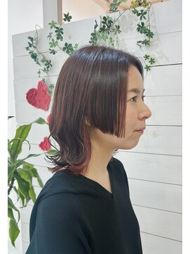 フレア 心 武庫之荘(flare) 個性的ミディアムスタイル*インナーカラー