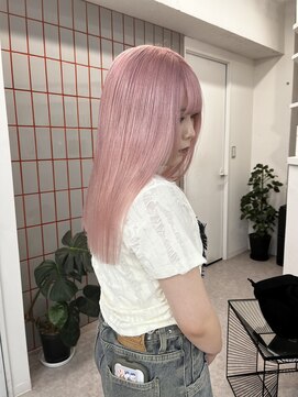 ペレ 渋谷(PELE) デザインカラー/レイヤーカット/ウェットヘア/オリーブベージュ